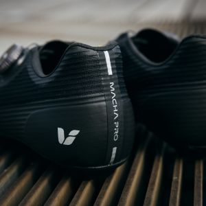 The heels of a pair of Macha Pro in black.
